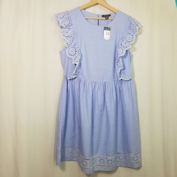 Primark Dresses & Skirts - NWT Primark Flutter Sleeve Eyelet Dress 14
